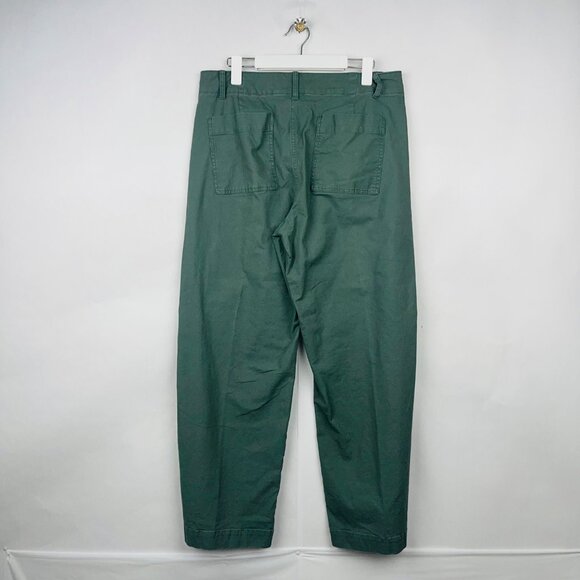 A New Day Wide-Leg Green Cotton-Blend Trousers With Back Pockets - Picture 4 of 12